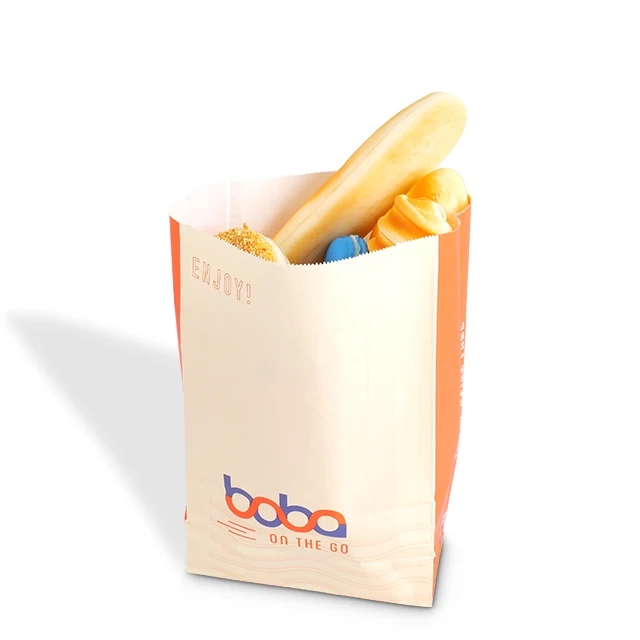 Take out paper bag for restaurant hold sandwiches and hamburger supplier