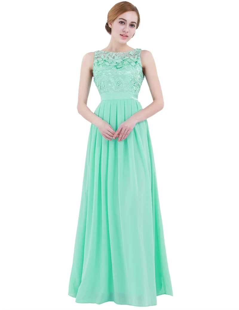 Women Embroidered Chiffon Bridesmaid Elegance Long Evening Party Prom ...