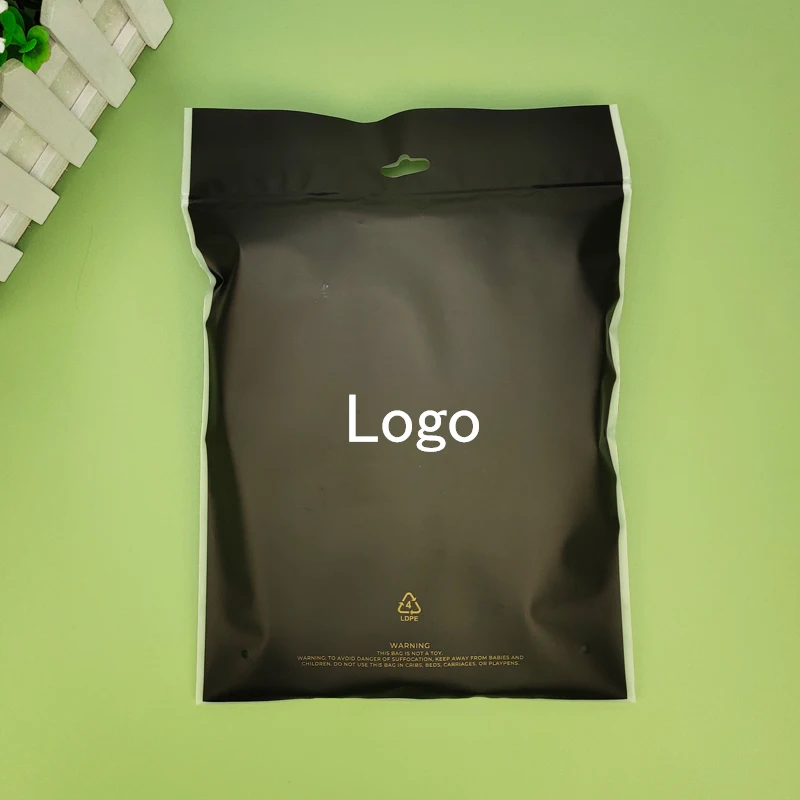 CPE Ziplock Bag Packaging Bags with Logo Recycled Plastic with Handle Wholesale Plastic Packaging for Clothing Package PE GRS factory