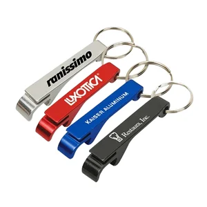 Fashionable Custom Logo Bottle Opener Keychain Durable Aluminium Alloy Metal Souvenir Promotional Gift Keyring