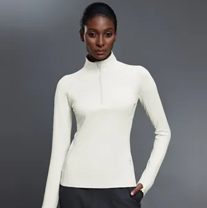 Wholesale Stand Collar Half Zip Gym Slim Fit Impact Sport Jacket Long Sleeve Running Yoga Top for Women