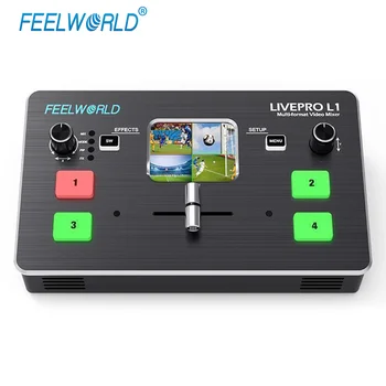 FEELWORLD LIVEPRO L1 V1 4 Channel Multi-Cameras   Mixer Switcher with USB Video Capture Live Stream to OBS Zoom detail image