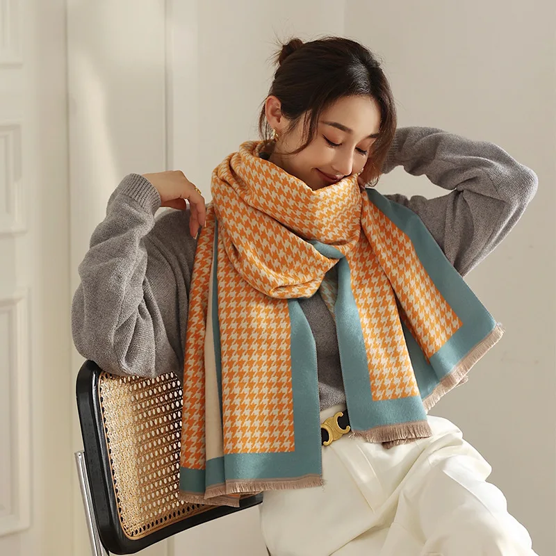 New Winter Warm Cashmere Wraps Women Scarf Luxury 2022 Design
