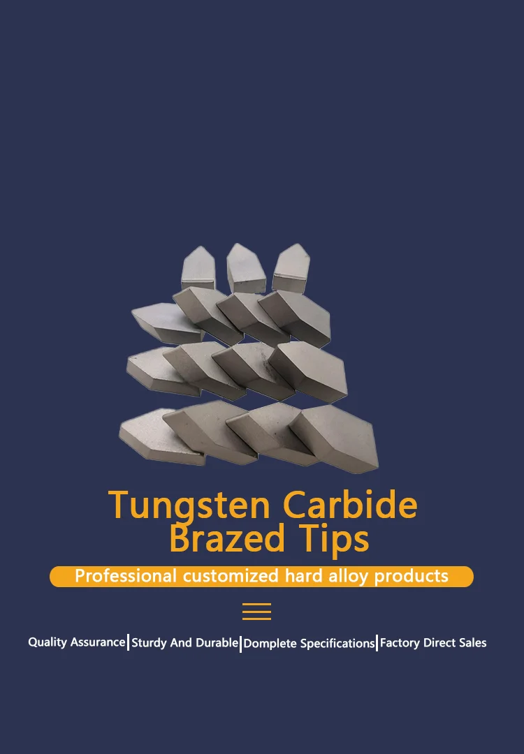 Customized High-Density Tungsten Carbide Brazed Tips with Hardness Range 86.5-93.6 HRA and TRS Range 2000-3800 MPa