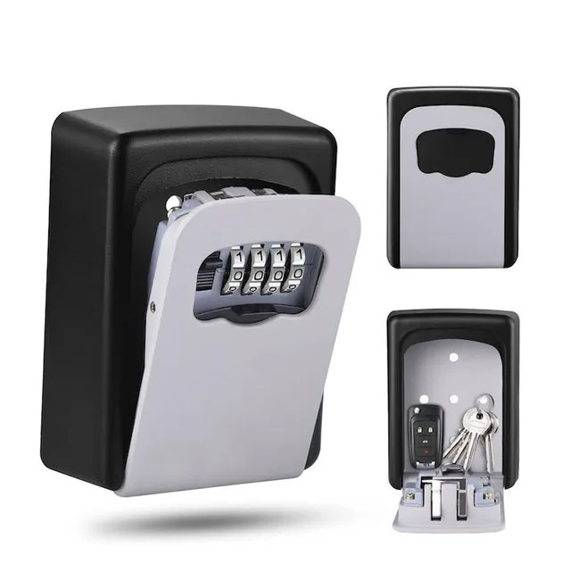 Mool Key Lock Box Wall Mounted Key Safe Box Weatherproof 4 Digit Combination Key