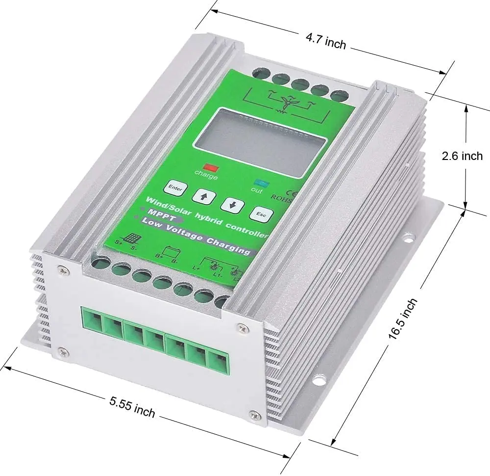 Mppt Solar Wind Hybrid Inverter Charge Controller 12v 24v 48v For 300w ...