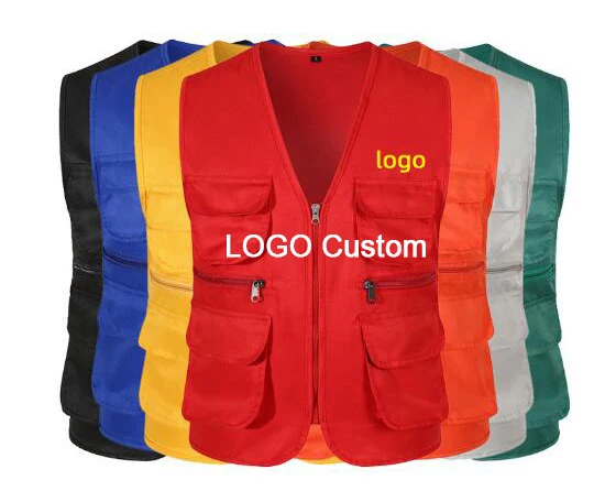 Best-selling polyesterCustom designs newest hot sales outdoor men's multi pocket photography vest fishing cotton vest