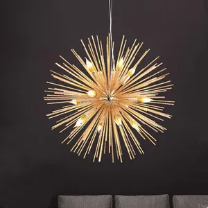 JACKSUN Modern Golden Hedgehog Pendant Lighting Home Decor Chandelier Lamp