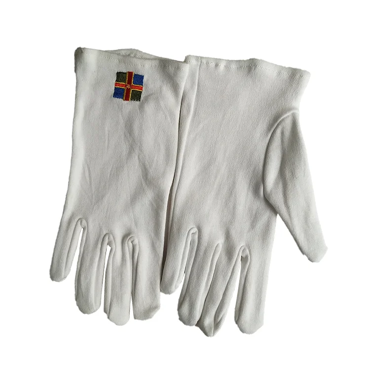 Индивидуальные украшения для чистки логотипа белые дышащие общие рабочие 100% хлопчатобумажные перчатки