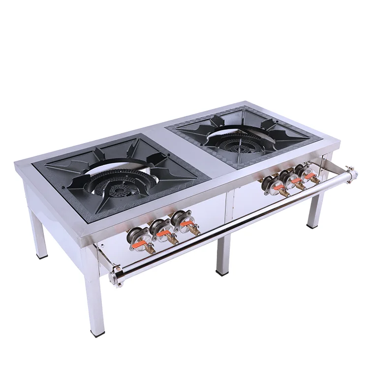 Middle East Double Big Burner Short Legs Gas Stove Band Edge Soup Stove in  Cooktops