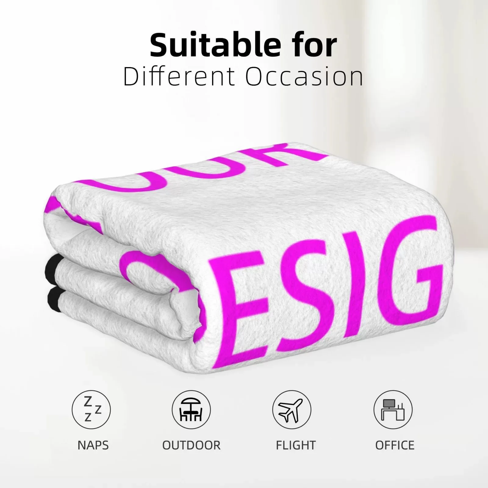 3D Printed Customize Any Logo Design Heavy Thicken 300GSM Flannel Fleece Throw Mink Blanket