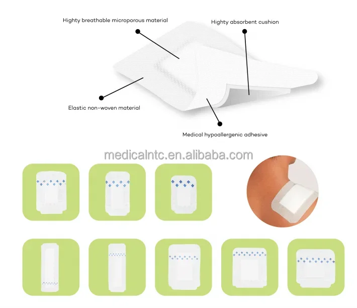 Medical Advanced 5*7.5cm Transparent Waterproof Adhesive Soft Silicone ...