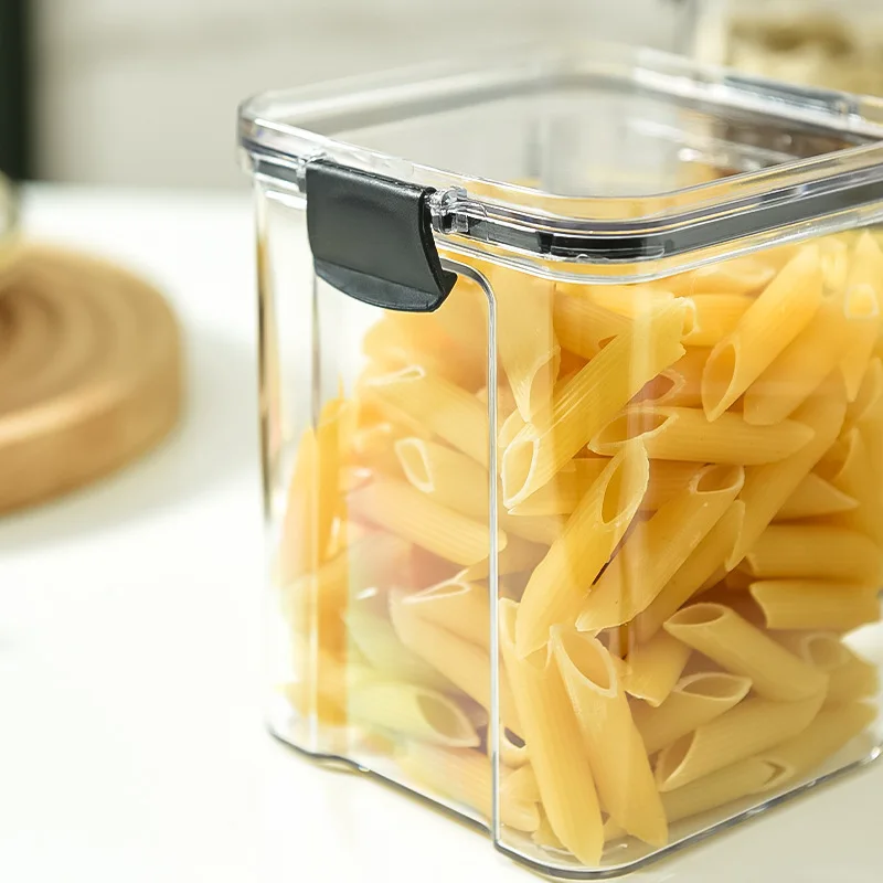 Modern Food Grade PET Plastic Stackable Storage Bins Kitchen Organization Container for Grain Rice Food