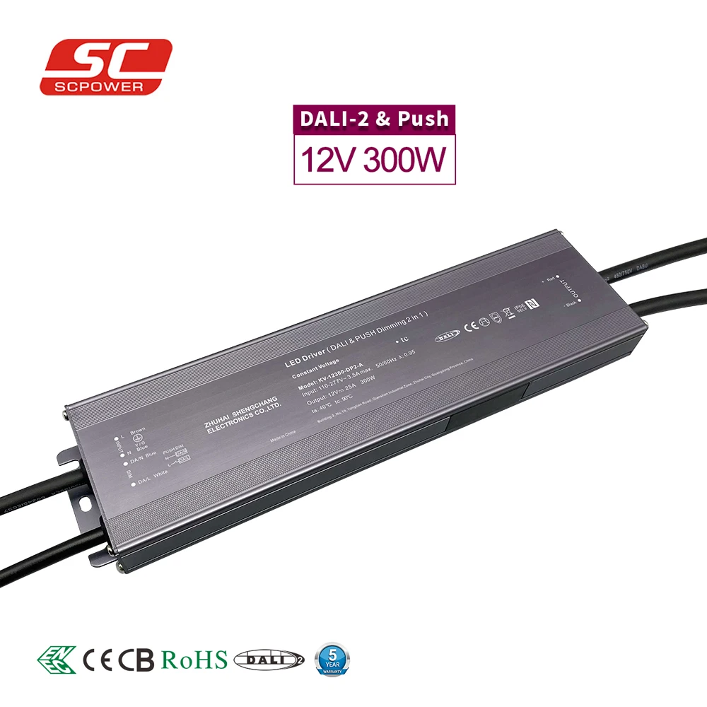 Super Thin DALI-2 & NFC Dimmable LED Driver 300W 12V 25A
