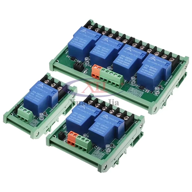 1/2/4/30a relay module with optocoupler isolation high current support high and low level 5V12V24V