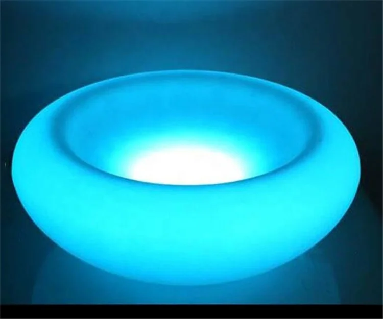 Modern Design Nightclub Bar Colorful Simple LED Illuminated Fruit Plate Bowl Light Color Changing Plastic Fruit Serving Tray