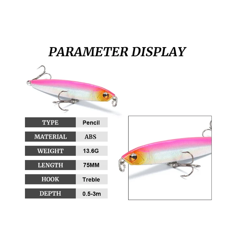 hard fishing lures 7.5cm/13.6g leurre souple