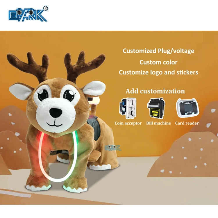 Electric Kiddie on Zoo Ride Outdoor Game Walking Animal Plush Rides for Shopping Mall