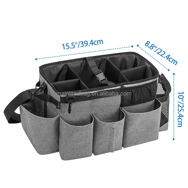 Tote Cleaning Caddy with Dividers for Cleaning Supplies, Cleaning Bag  Organizer