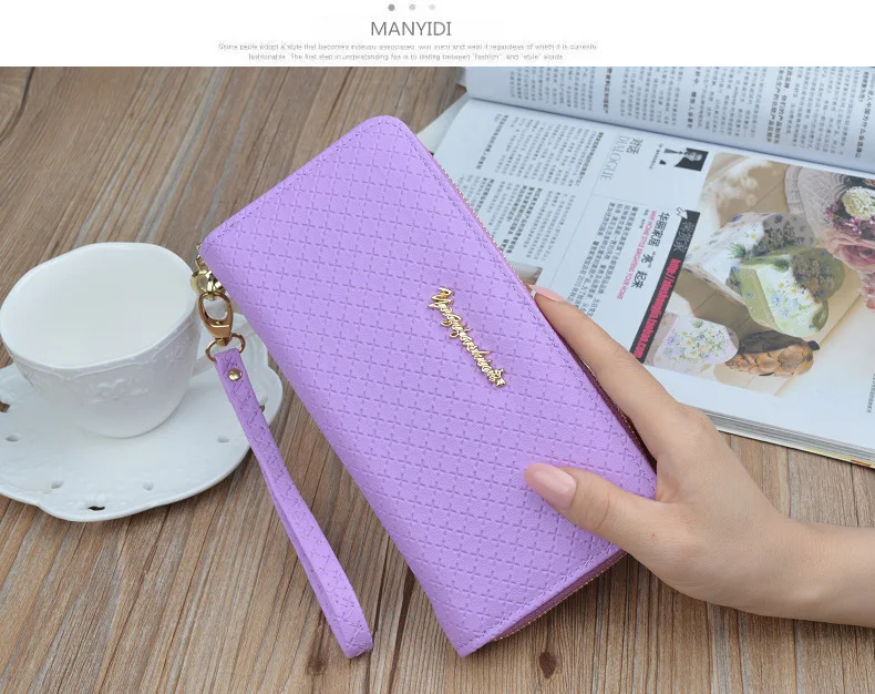 Long Female Ladies Girl Women PU Leather Wallets Purses Money Pocket Card  Holder Female Wallets Phone Clutch Bag Coin Purse