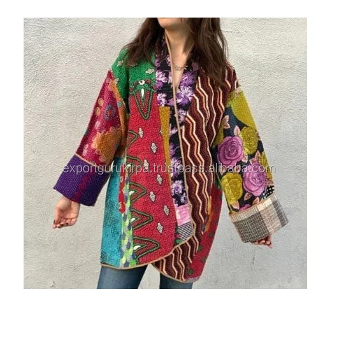 Vintage Reversible Kantha Jacket Indigo 
