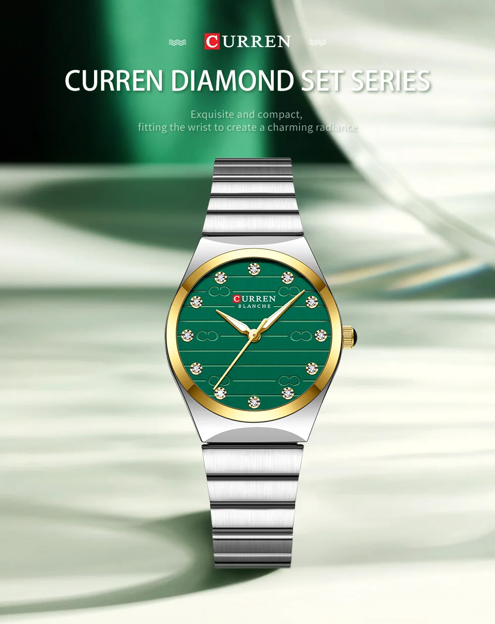 CURREN 9110 Luxury Stainless Steel Watches Female Classic Round Dial Quartz Watch Women Business Wristwatches Wrist Watch