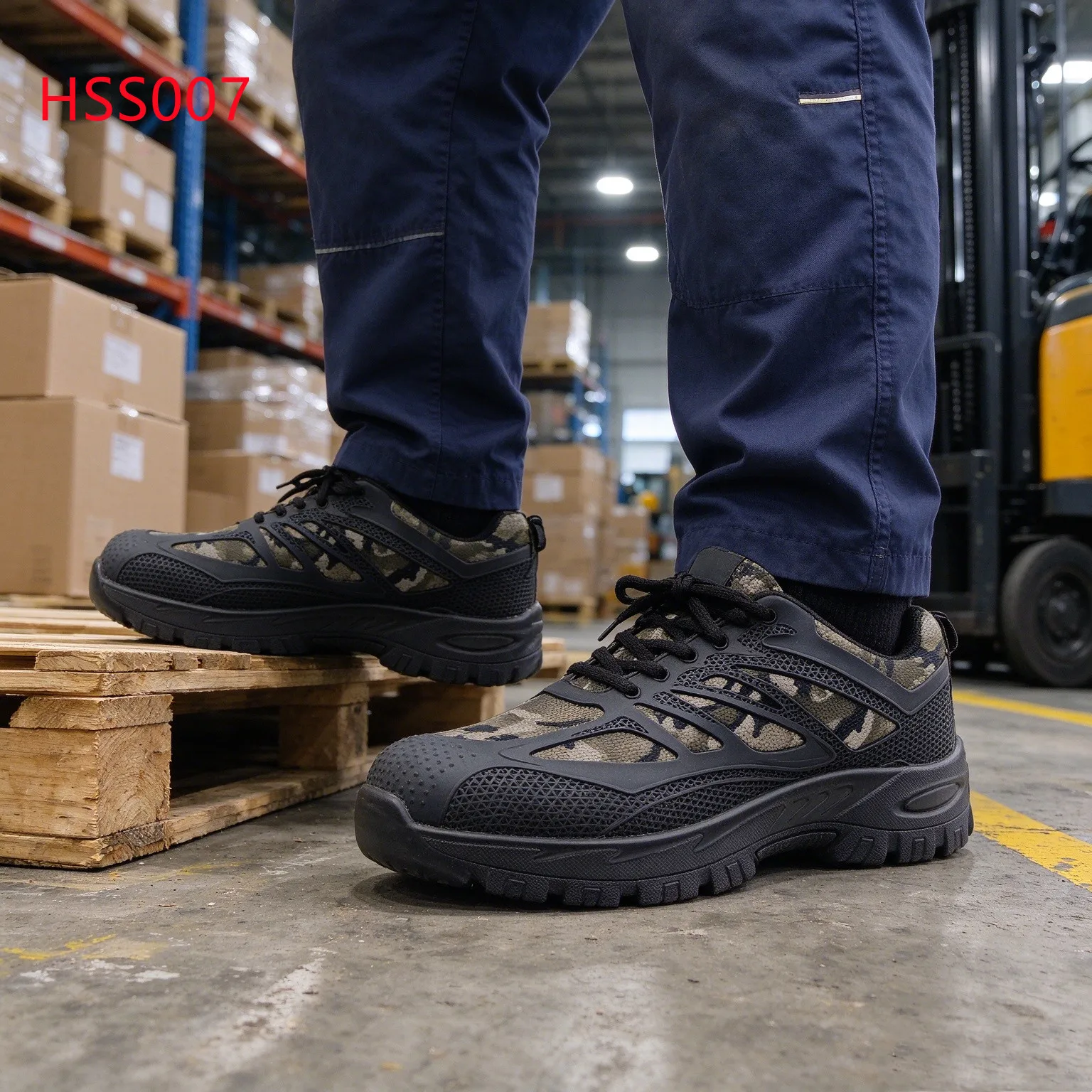 XYM,Fly Knit Fabric+TPU Upper Hua Singh Fashion Safety Shoes Mechanic Anti-acid&alkali PU/PU Injection Sole Work Shoes HSS007
