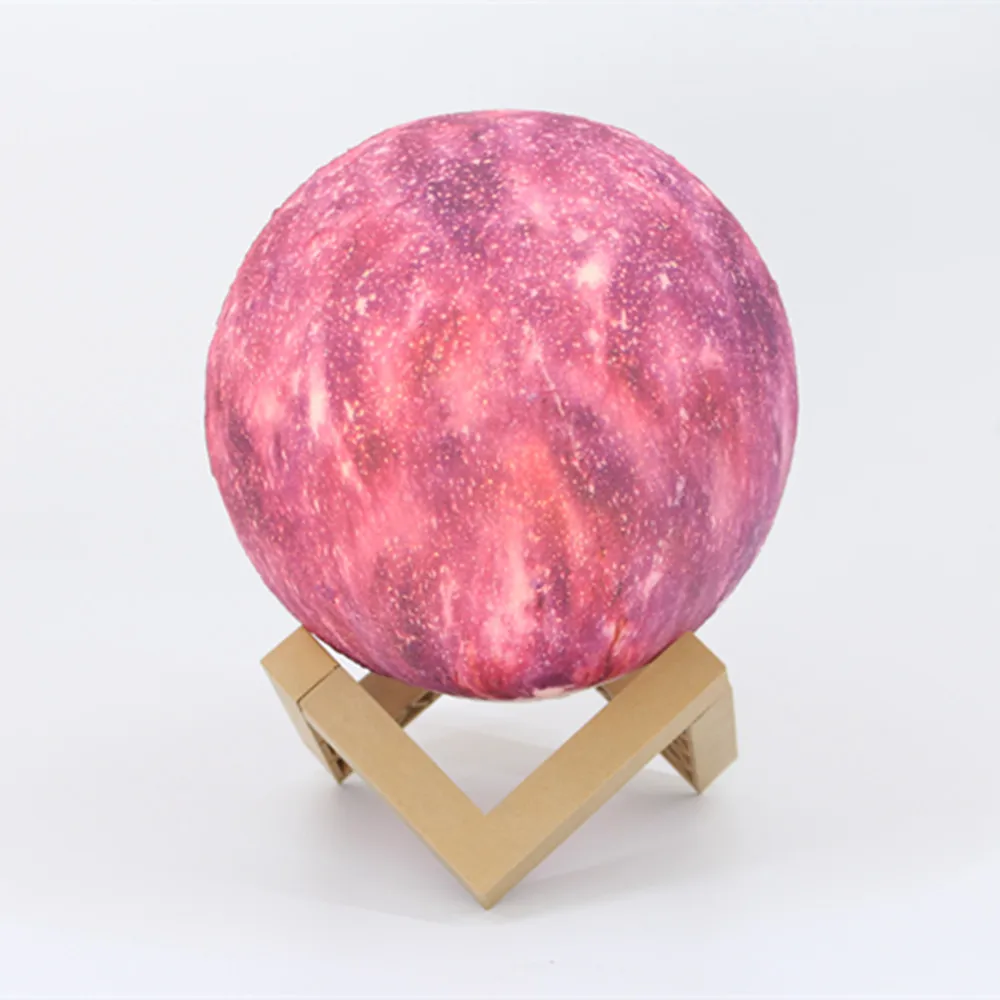 Home Decorative Remote Control 3D Space Night Table Desk Lamp Glowing Decor for Baby Kids Lover