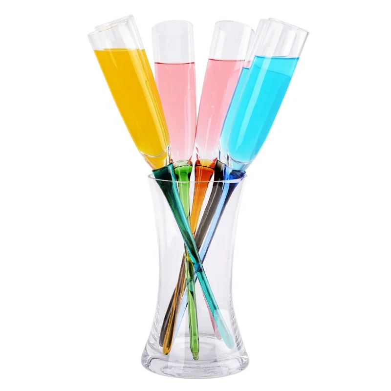 120ml 150ml Floating Beach Wine Glass Beach Sand Glasses Colored Champagne Flute Glass 7pcs Set for Wedding Party