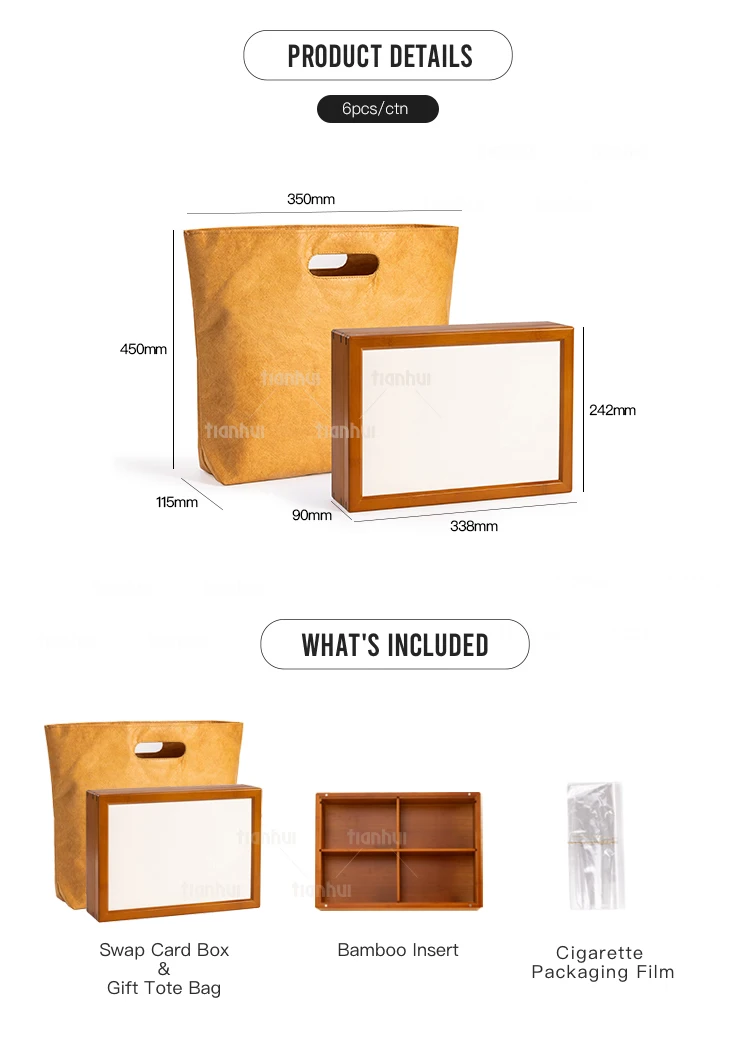 product tianhui bamboo gift box with interchangeable inserts reusable brand packaging-4