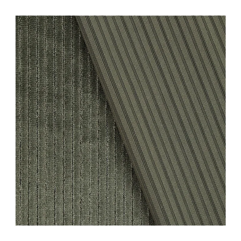 Eco Friendly New Style 4x2 Rib Stripe Comfortable Velvet Velour Double Sided Corduroy Velvet Rib Velour Velvet Fabric for Sofa