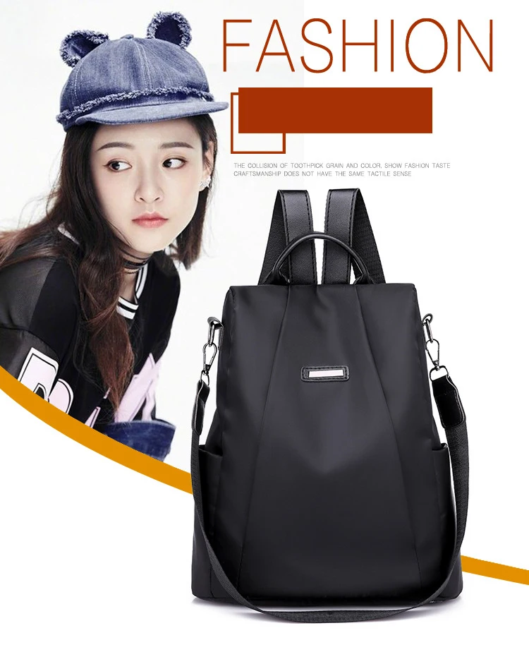 Zr182 Women's Antitheft Waterproof Backpack New Fashion Famale Nylon