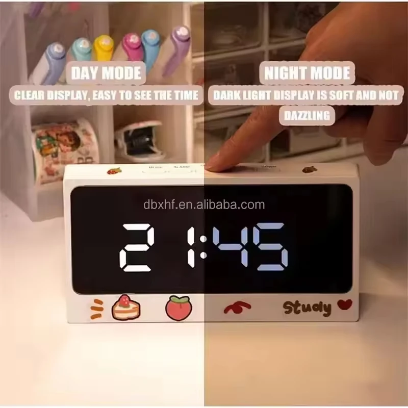 New Style Time Temperature Brightness Adjustment Smart Desk Alarm Clock Digital Alarm Clock for Kids