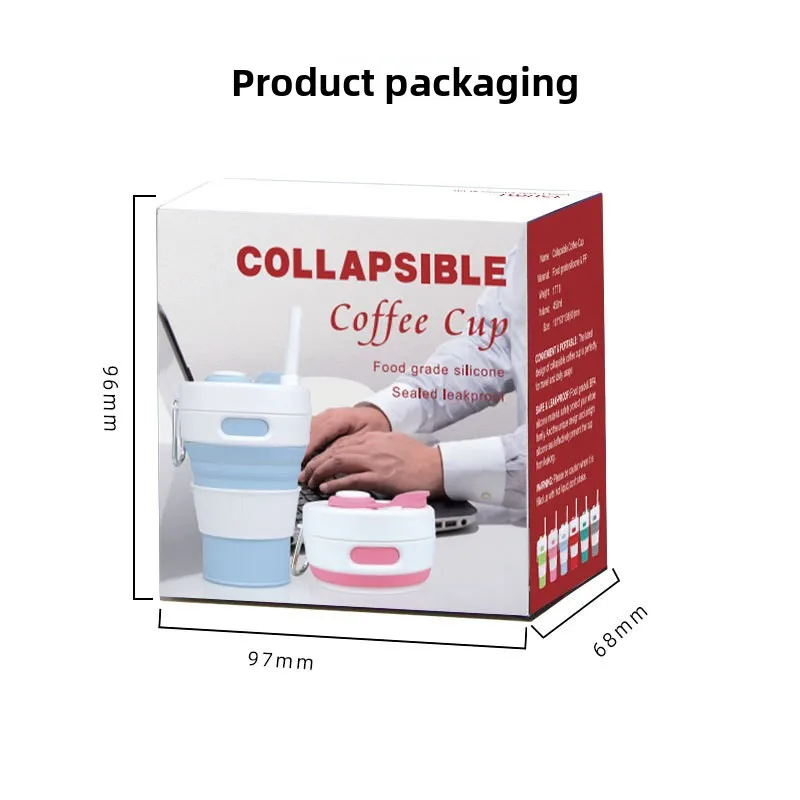 Customizable Logo New Portable Silicone Foldable Coffee Cup Retractable Direct Drinking Cup with Rope for Outdoor Travel Use manufacture