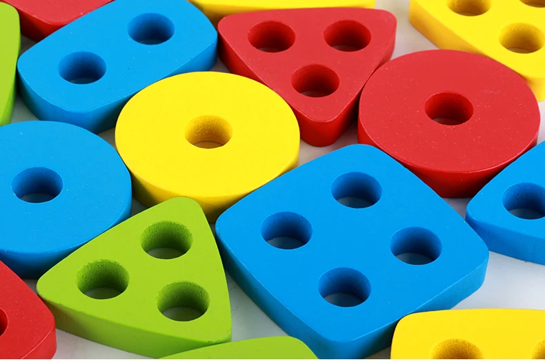 Wooden Sorting & Stacking Toy Kids Educational Learning Toys Geometry ...