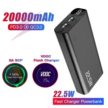 Power Bank 20000mah 22.5w Scp Portable Charger Powerbank 10000 Mah