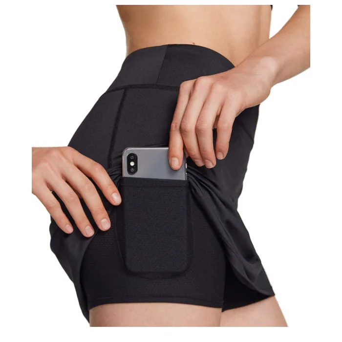 custom women athletic apparel built-in shorts with pocket tennis