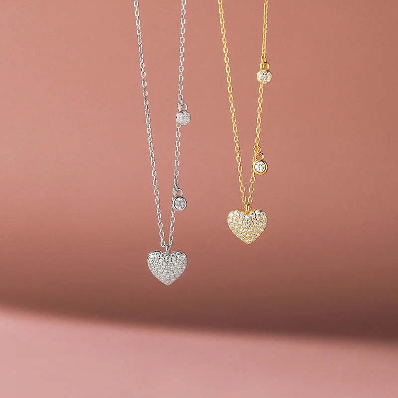 ■ENGBROX■ pave heart pearl necklace EBNL23059SV □ENGBROX□ pave heart pearl necklace EBNL23059SV (ENGBROX