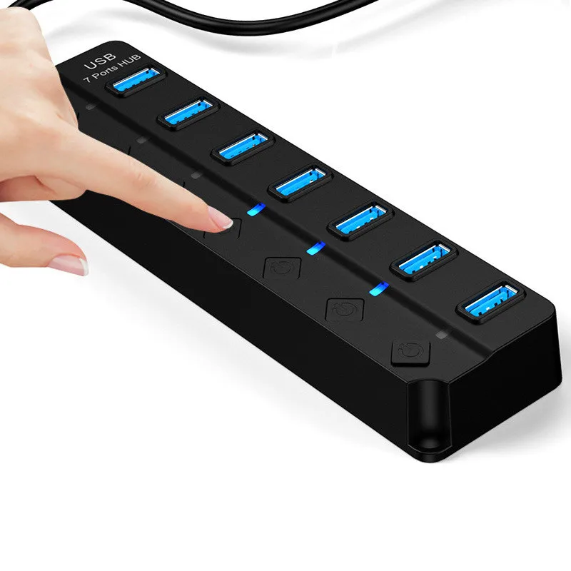 Акция 4 порта 7 портов USB2.0 3 0 разветвитель для компьютера usb-разветвитель адаптер с