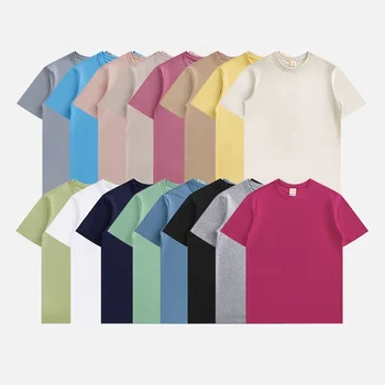 2021 High Quality 100% Cotton 230 GSM Short Sleeve t shirts Custom Logo Unisex Summer T Shirt