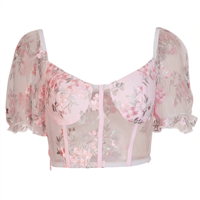 blusa corset manga bufante