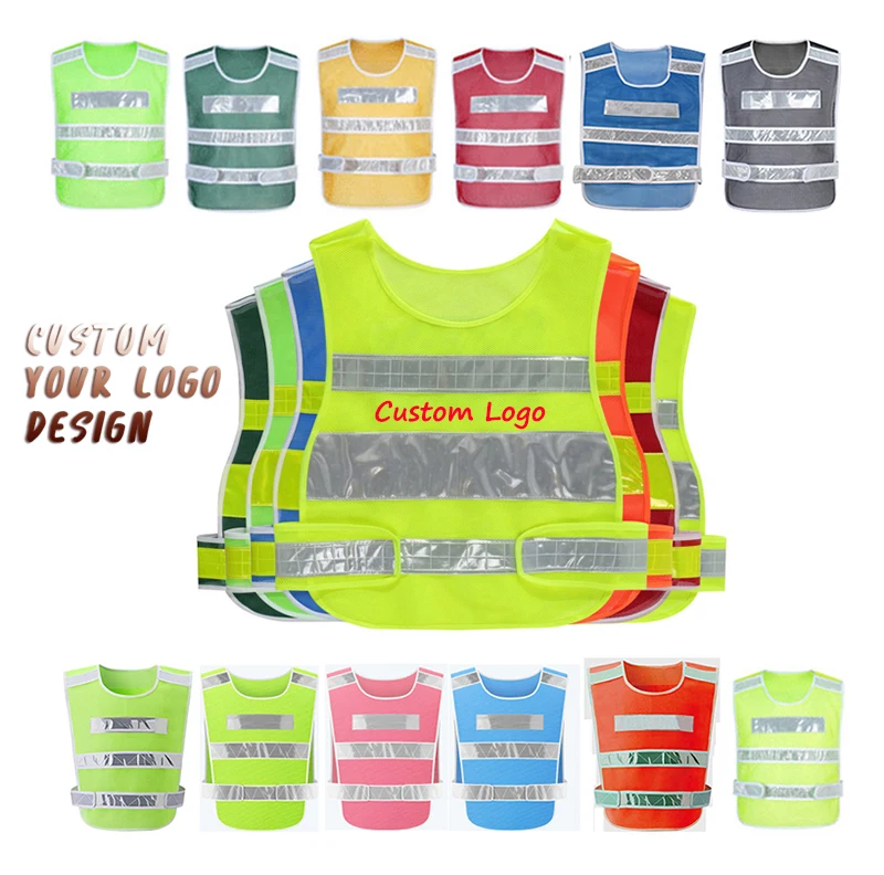 Safety Vest With Custom Logo Reflective Jacket Work Clothes Tape High Visibility Class 2 3 Construction Mesh Hi Vis Safety Vest