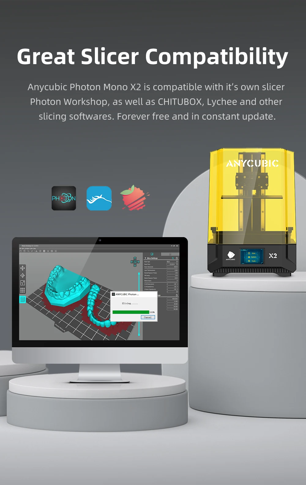 Anycubic Dental 3D Printing Mono X2 - LCD DLP Resin Printer