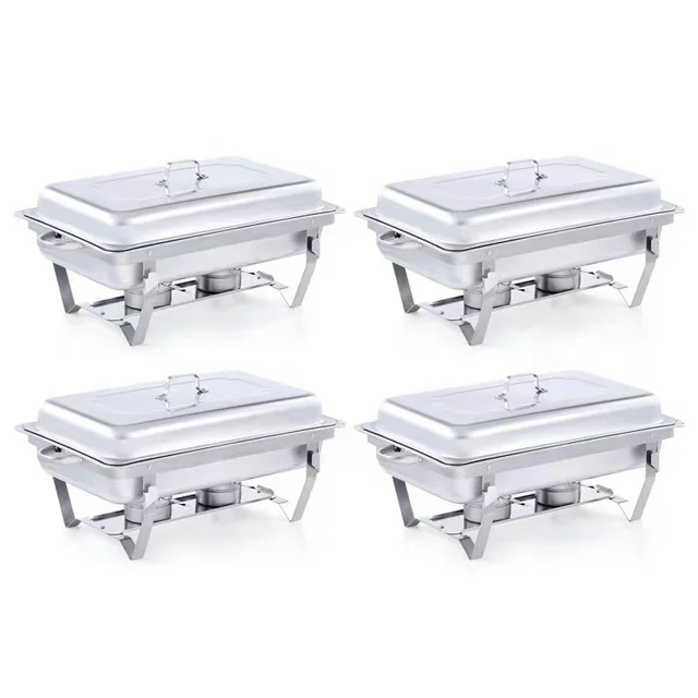 Kitchen utensils 9L Stainless Steel Buffet Chafing dish Rectangle catering food warmer heating Deep Chafing dishes with lid