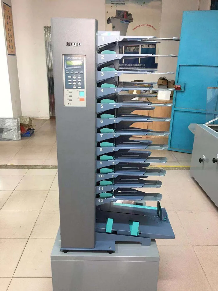 Guangzhou Duplo 12 лотков цифровой бумажный коллатор Авто A4 с сенсорным экраном сортировочная машина буклет складной коллазатор