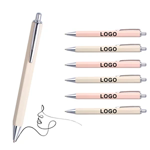 Wholesale Metal Hexagonal Click Ballpoint Pen With Custom Logo Printed Business for Office Stationery Gift