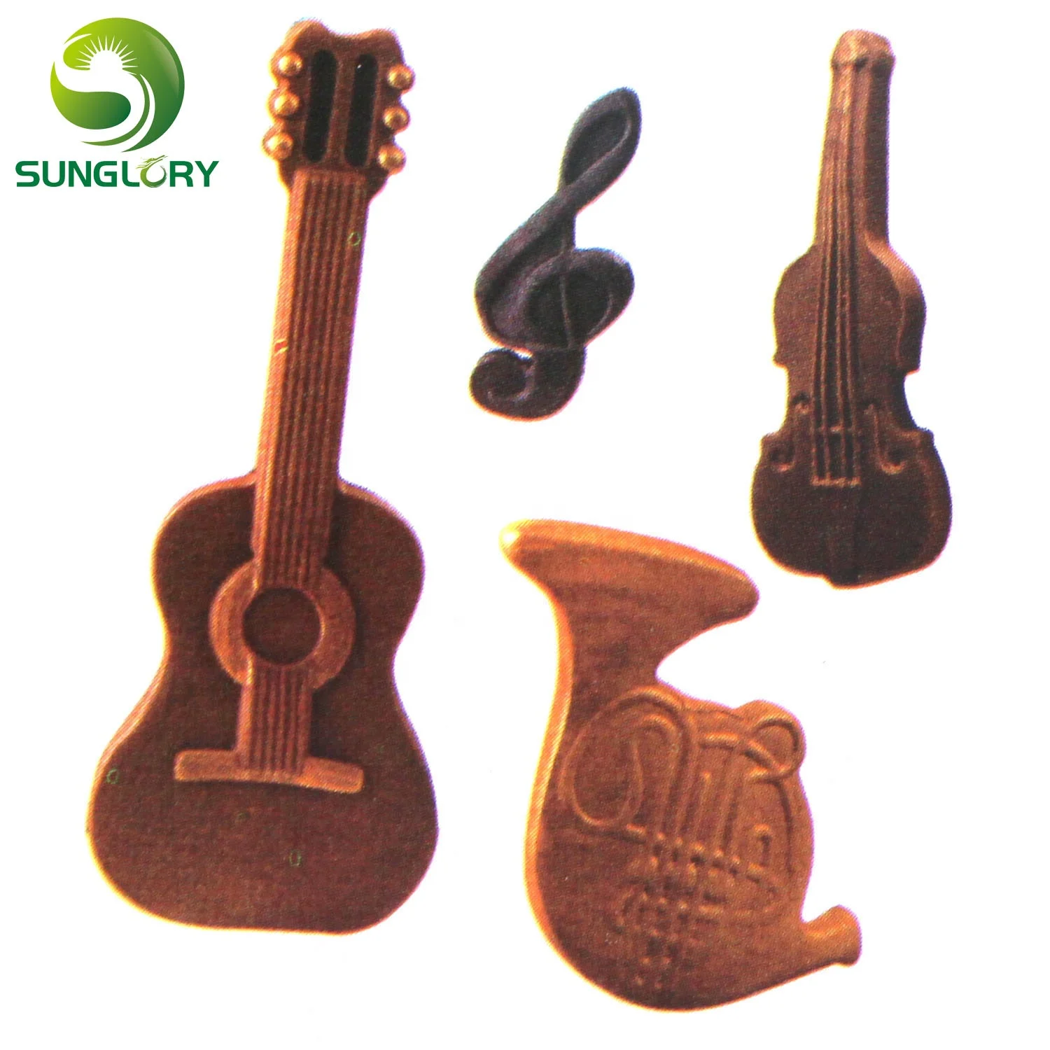 Plastic DIY 4PCS Musical Instruments Plunger Cutter Guitar Violin Fondant Cake Mold Cookie Cutter Cake Decorating Tools Bakeware