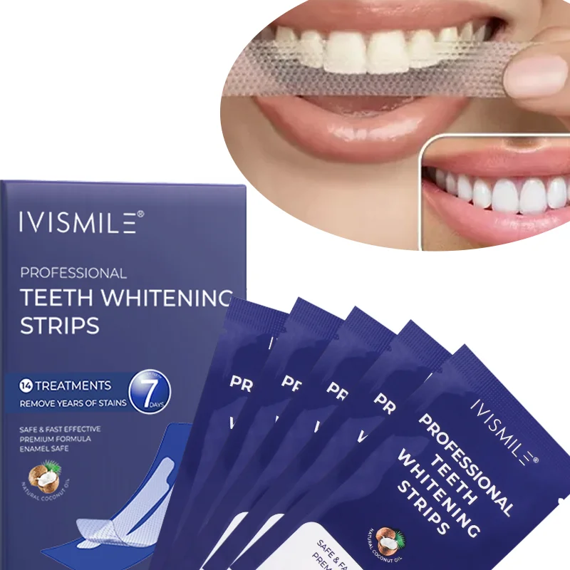 IVISMILE Free Samples Private Label Whiting Strips Teeth Whitening 30 Shades Teeth Whitening Strips for Teeth