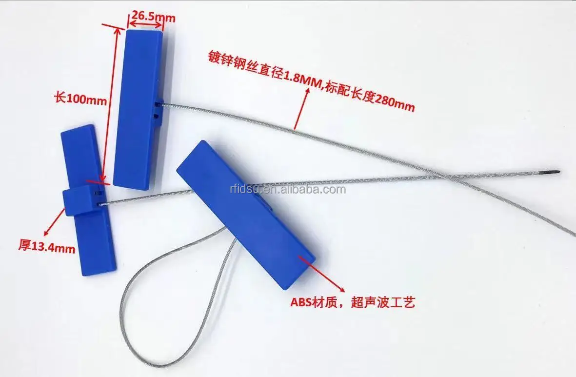 Highly Safety Nfc Rfid Lock Container Wire Seal Selflocking Securely