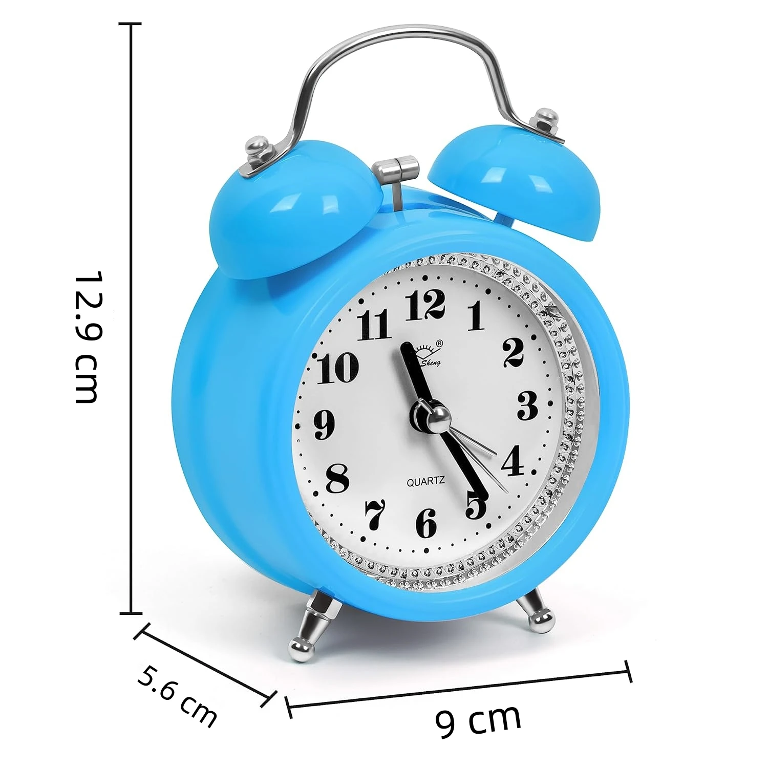 Competitive Price Novelty Metal Desk Clock Analog Quartz Bell Kids Sleep Training 4 Inch Twin
